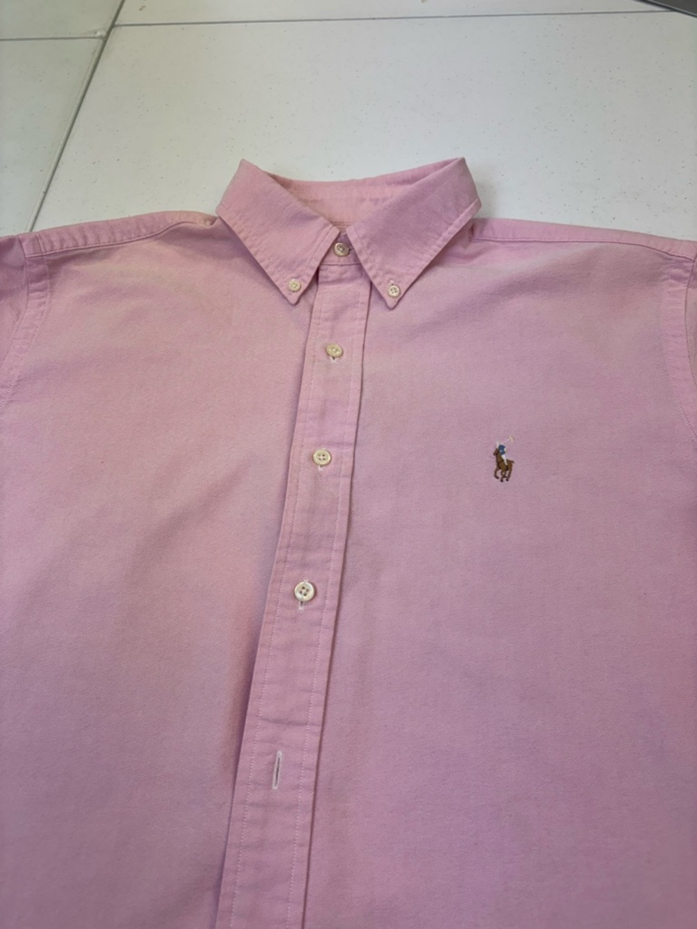 RALPH LAUREN BUTTON DOWN LSHIRT LONG SLEEVES MEN SIZE LARGE CLASSIC FIT PINK
